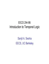 Introduction to Temporal Logic