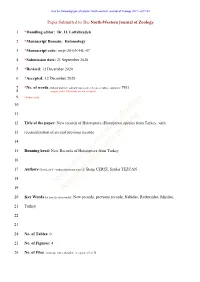 New Records of Heteroptera (Hemiptera) Species from Turkey, with Reconsideration of Several Previous Records