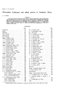 Plectranthus (Labiatae) and Allied Genera in Southern Africa