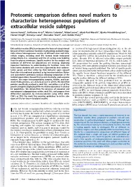 Proteomic Comparison Defines Novel Markers to Characterize Heterogeneous Populations of Extracellular Vesicle Subtypes