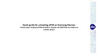 Quick Guide for Activating Esim on Samsung Devices