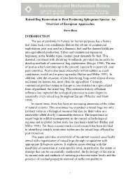 Raised Bog Restoration to Peat Producing Sphagnum Species: an Overview of European Approaches