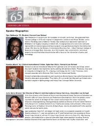 Speaker Biographies