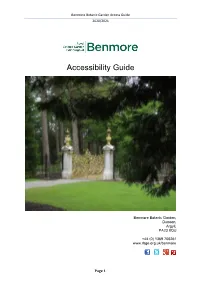 Benmore Botanic Garden Access Guide 2020/2021