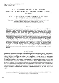 Daily Patterns of Secretion of Neurohypophysial Hormones in Man: Effect of Age Mary L