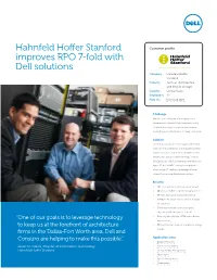 Hahnfeld Hoffer Stanford Improves RPO 7-Fold with Dell Solutions