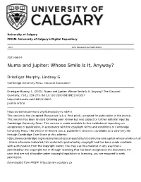 Numa and Jupiter: Whose Smile Is It, Anyway?