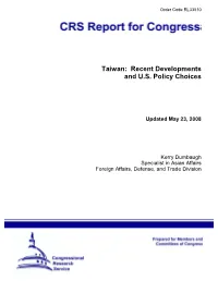Recent Developments and US Policy Choices
