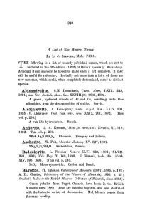 328 a List of New Mineral Names. by L. J. SPENCEI~, M.A., F.G.S