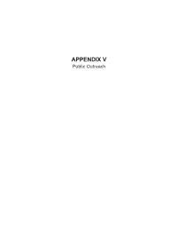 APPENDIX V Public Outreach This Page Intentionally Left Blank