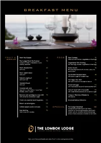 Breakfast Menu