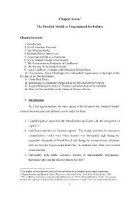 Chapter Seven1 the Swedish Model As Programmed for Failure