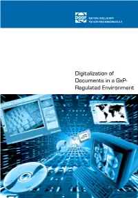 Digitalization of Documents in a Gxp- Regulated Environment