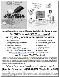 Get FOS TV for Only $29.99 Per Month!