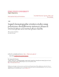 Liquid Chromatographic Retention Studies Using Polystyrene
