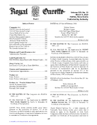 NS Royal Gazette Part I