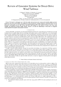 Review of Generator Systems for Direct-Drive Wind Turbines