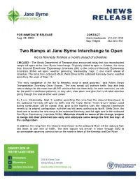Two Ramps at Jane Byrne Interchange to Open