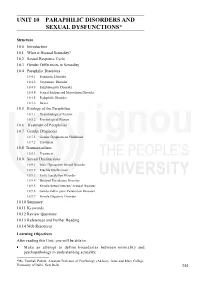 Unit 10 Paraphilic Disorders and Sexual Dysfunctions*