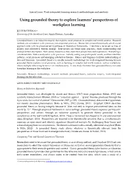 Using Grounded Theory to Explore Learners' Perspectives of Workplace Learning
