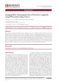 Dropping Hints: Estimating the Diets of Livestock in Rangelands Using DNA Metabarcoding of Faeces