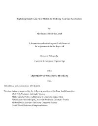 Exploiting Simple Analytical Models for Modeling Hardware Accelerators