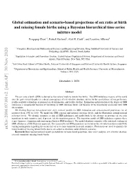 Global Estimation and Scenario-Based Projections of Sex Ratio at Birth and Missing Female Births Using a Bayesian Hierarchical Time Series Mixture Model
