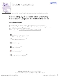 Historical Inquiry in an Informal Fan Community: Online Source Usage and the TV Show the Tudors