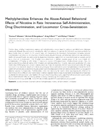 Intravenous Self-Administration, Drug Discrimination, and Locomotor Cross-Sensitization
