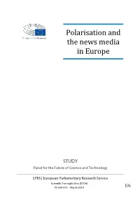 Polarisation and the News Media in Europe