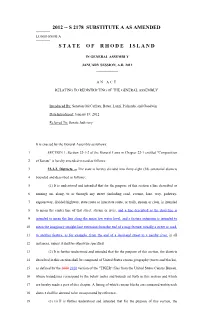 2012 -- S 2178 Substitute a As Amended State of Rhode
