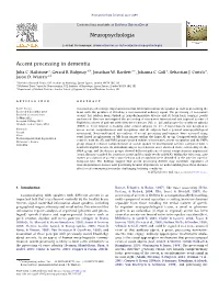 Accent Processing in Dementia