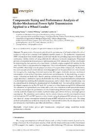 Components Sizing and Performance Analysis of Hydro-Mechanical Power Split Transmission Applied to a Wheel Loader