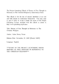 History of Free Thought in Reference to the Christian Religion by Adam Storey Farrar