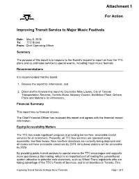 Improving Transit Service Options to Major Music Festivals