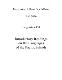 Introductory Readings on the Languages of the Pacific Islands