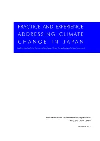 Practice and Experience Addressing Climate Change in Japan