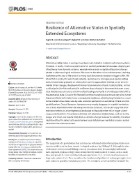 Resilience of Alternative States in Spatially Extended Ecosystems