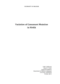 Variation of Consonant Mutation in Nivkh