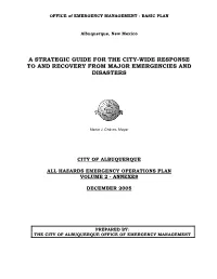 A Strategic Guide for the City-Wide Response to and Recovery from Major Emergencies and Disasters