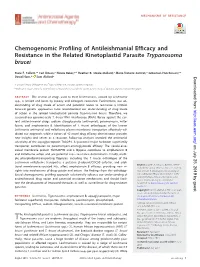 Chemogenomic Profiling of Antileishmanial Efficacy And