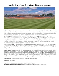 Frederick Keys Assistant Groundskeeper