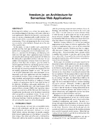 Freedom.Js: an Architecture for Serverless Web Applications