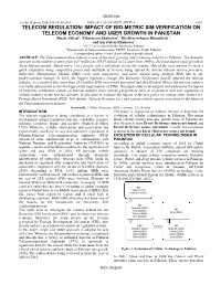 Impact of Bio-Metric Sim Verification on Telecom Economy and User Growth