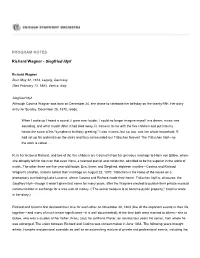 PROGRAM NOTES Richard Wagner