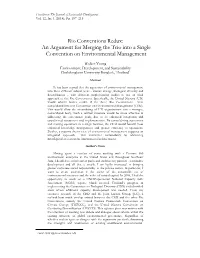 Rio Conventions Redux: an Argument for Merging the Trio Into a Single Convention on Environmental Management