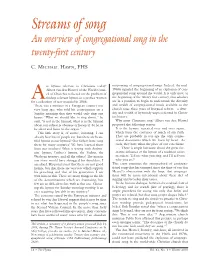 Streams of Song an Overview of Congregational Song in the Twenty-First Century