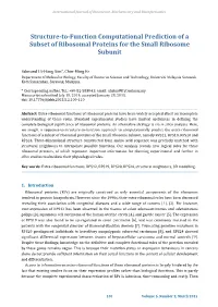 Structure-To-Function Computational Prediction of a Subset of Ribosomal Proteins for the Small Ribosome Subunit