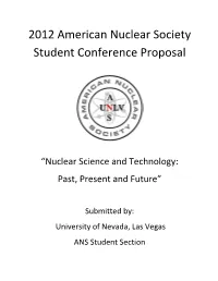 University of Nevada, Las Vegas ANS Student Section Table of Contents