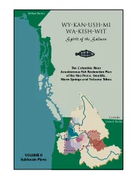 VOLUME II Subbasin Plans VOLUME II SUBBASIN PLANS